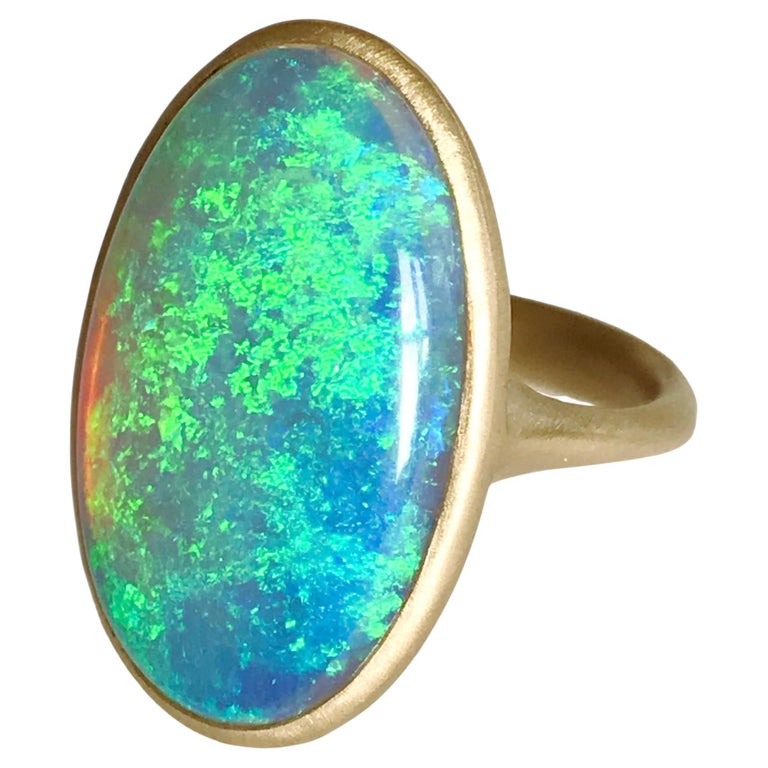 Dalben Yellow Gold Ring and Australian Coober Pedy Opal For Sale at 1stDibs