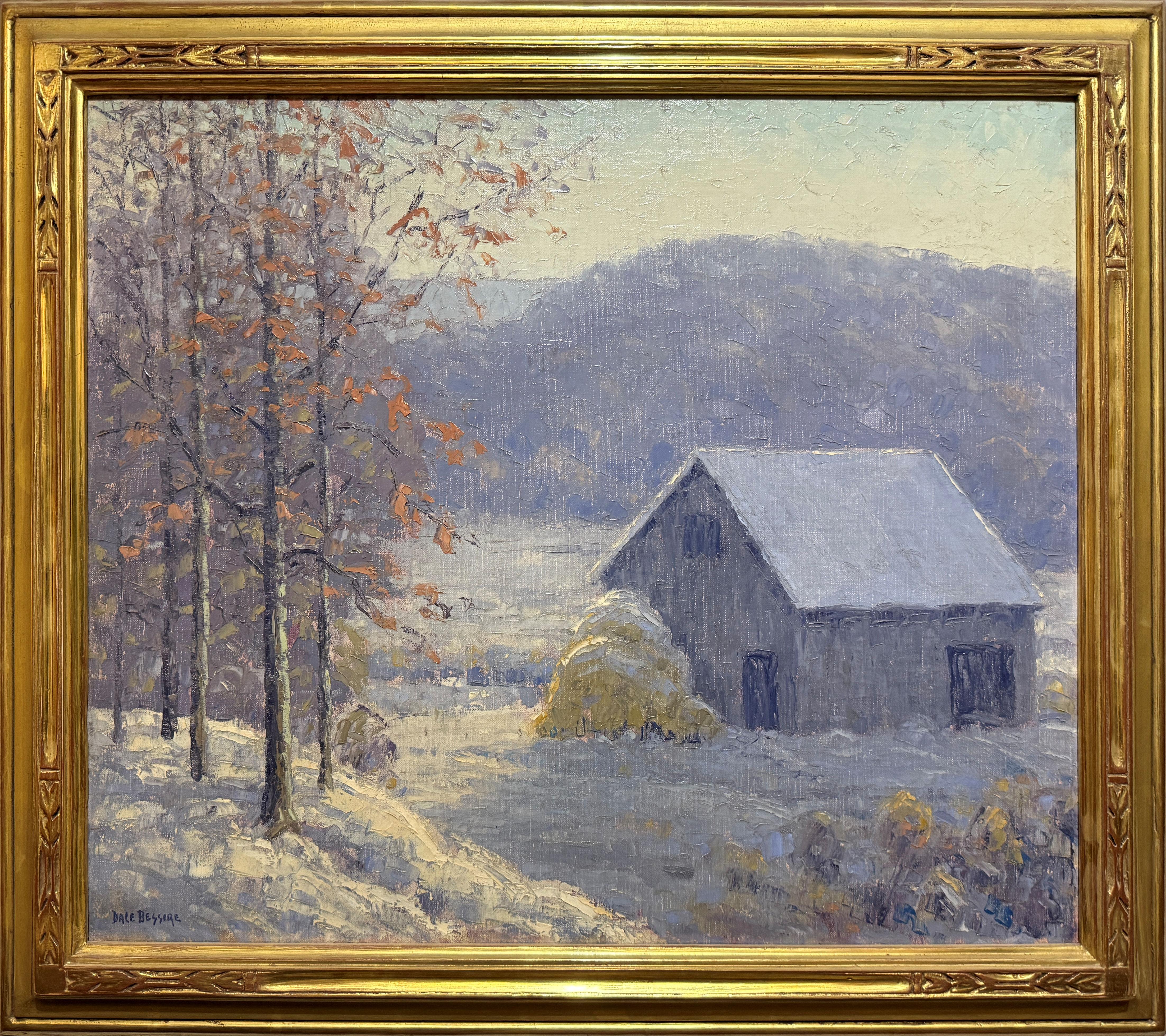 Paysage d'hiver de Dale Bessire, paysage de neige impressionniste américain en vente 1