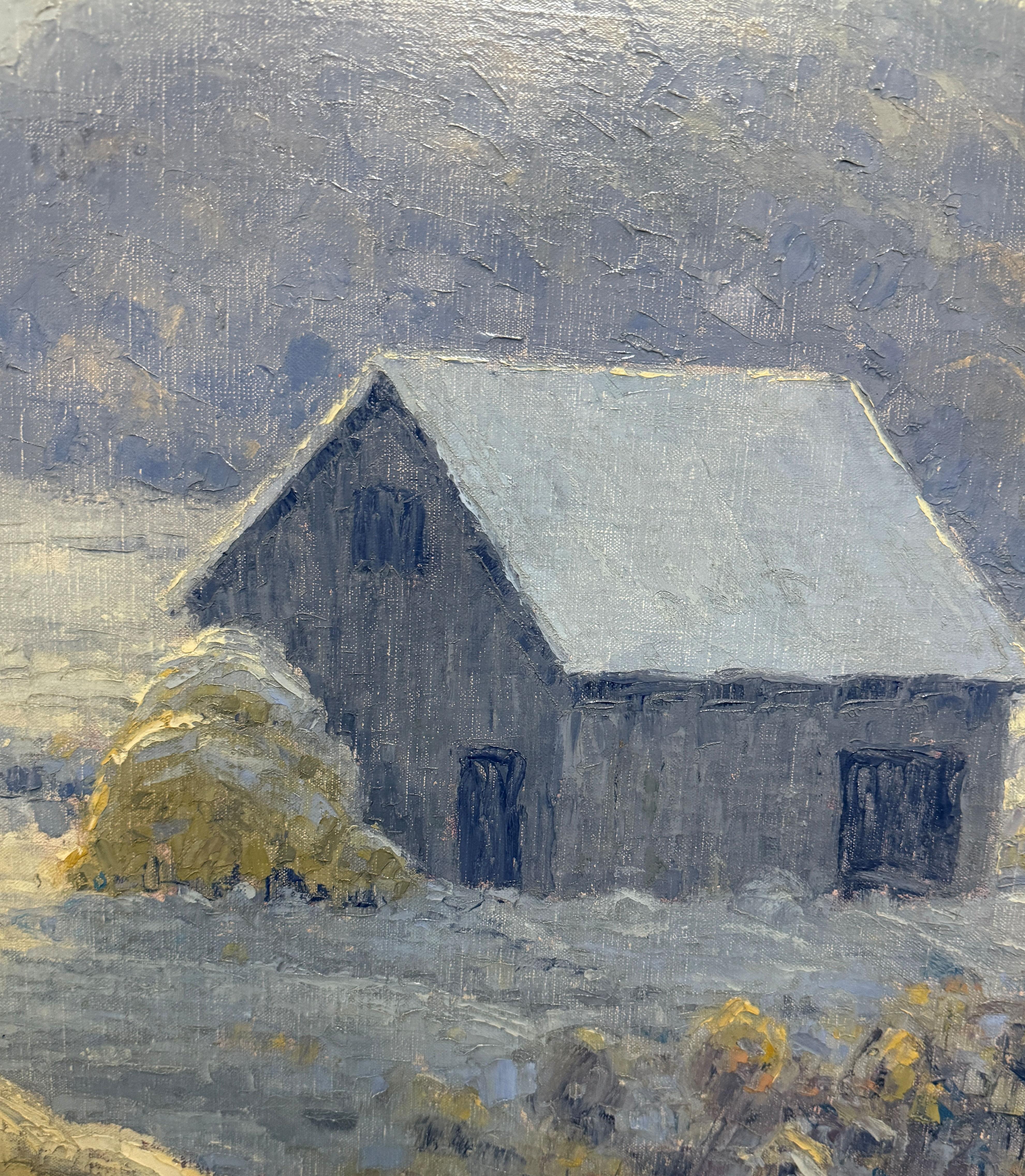 Paysage d'hiver de Dale Bessire, paysage de neige impressionniste américain en vente 2