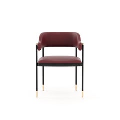 Mid-century modern dining chair with customisable upholstery by Laskasas