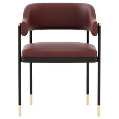 Dale Chair, Portuguese 21st Century Contemporary Upholstered with Leather