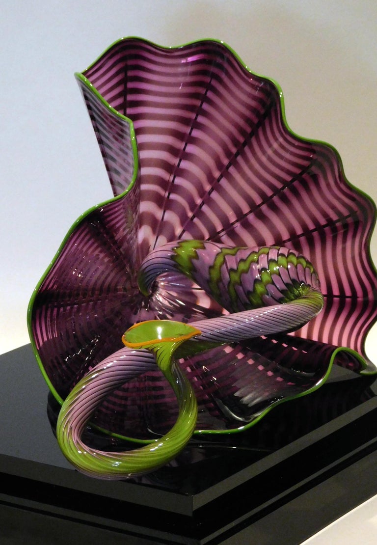Contemporary Dale Chihuly Amethyst 2 Piece Persian Set Handblown Glass Sculpture, 2005
