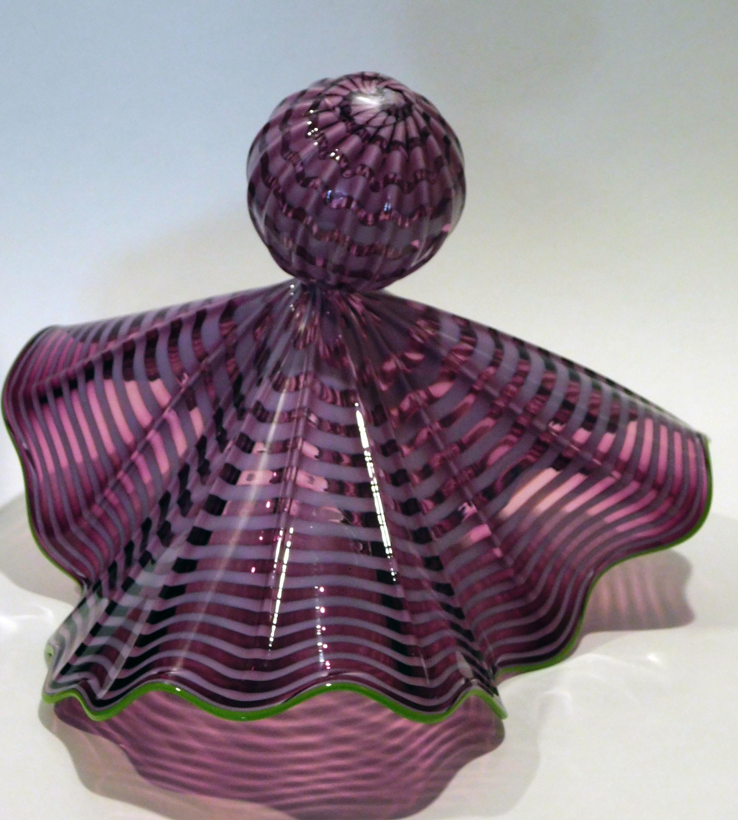 Dale Chihuly Amethyst 2 Piece Persian Set Handblown Glass Sculpture, 2005 In Excellent Condition In Phoenix, AZ