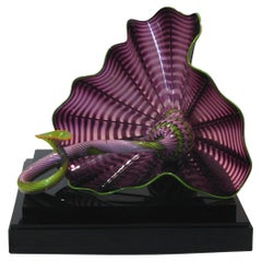 Dale Chihuly Amethyst 2 Piece Persian Set Handblown Glass Sculpture, 2005