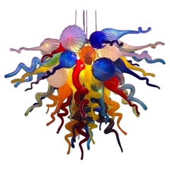 Dale Chihuly Confetti Style Hand Blown Glass Chandelier