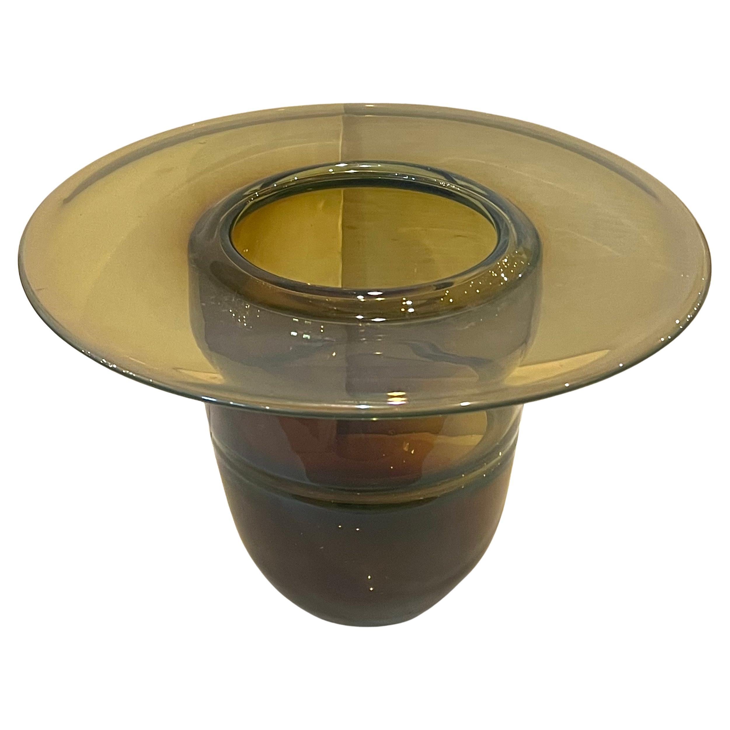 Post-Modern Dale Chihuly & James Carpenter Glass Blown Vase Signed & Dated 1973 For Sale