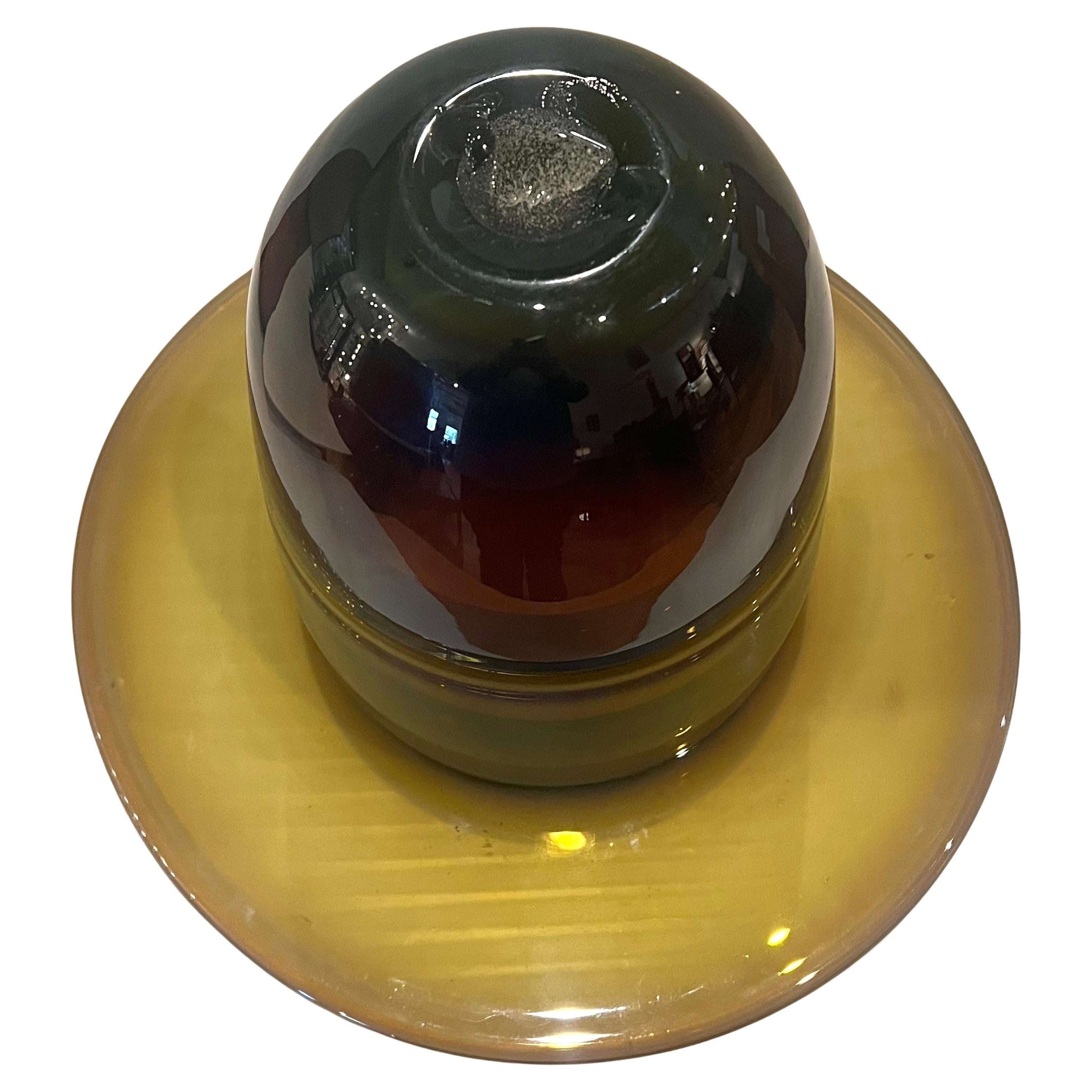Dale Chihuly & James Carpenter Glass Blown Vase Signed & Dated 1973 In Excellent Condition For Sale In San Diego, CA