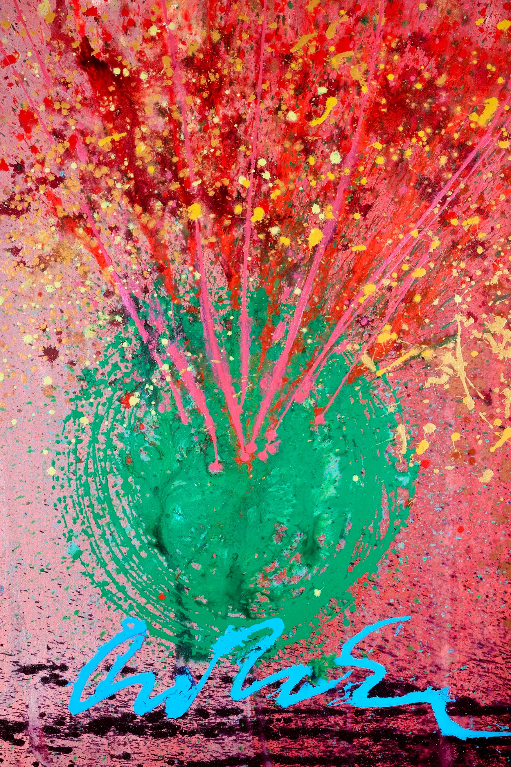 Acrilico su carta Arches Aquarelle Rag. Formato carta: 60 x 40 pollici. Iscrizione: Firmato a mano, come emesso. Note: Quest'opera è registrata presso lo Studio Dale Chihuly, Inc. di Seattle, con il numero 97.1596.d1. Dipinto da Dale Chihuly,