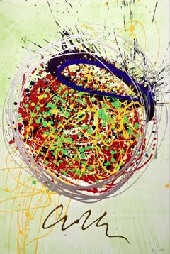 Confetti Blast (Mixed Media Lithograph & Acrylic), Limited Edition, Dale Chihuly