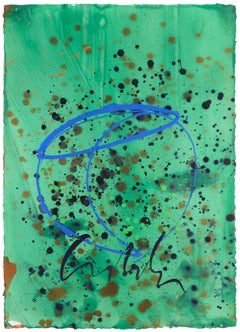 Dale Chihuly Aqua Green Basket Signed Original 42” Painting