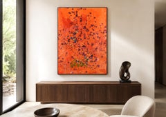 Tableau original signé de Dale Chihuly « Coral Red Baskets », 42 pouces