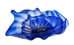 Dale Chihuly Four Piece Ultramarine Seaform Set Handblown Glass