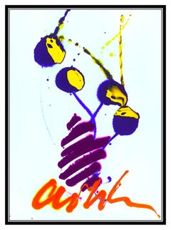 Dale Chihuly Large Acrylic Painting Signed Ikebana Modern Art Glass Sculpture