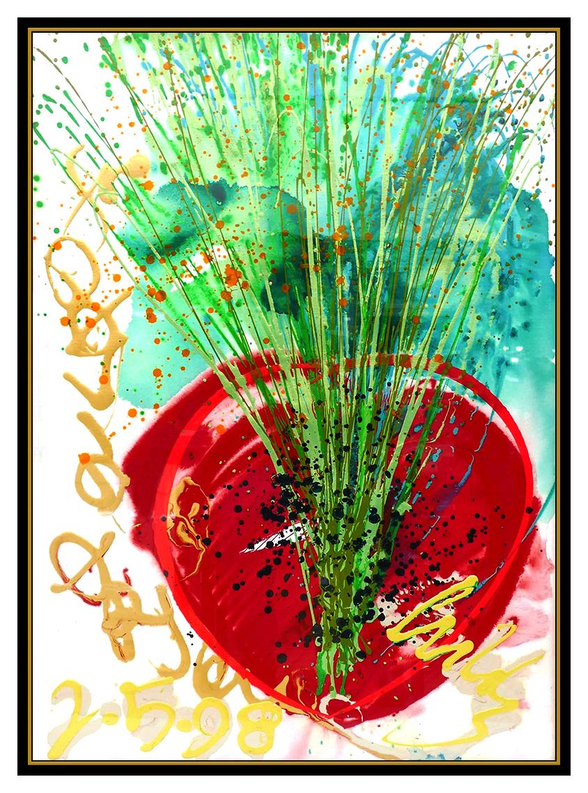 Dale Chihuly Original Acrylic Painting Signed Ikebana Large Abstract Art Glass 1