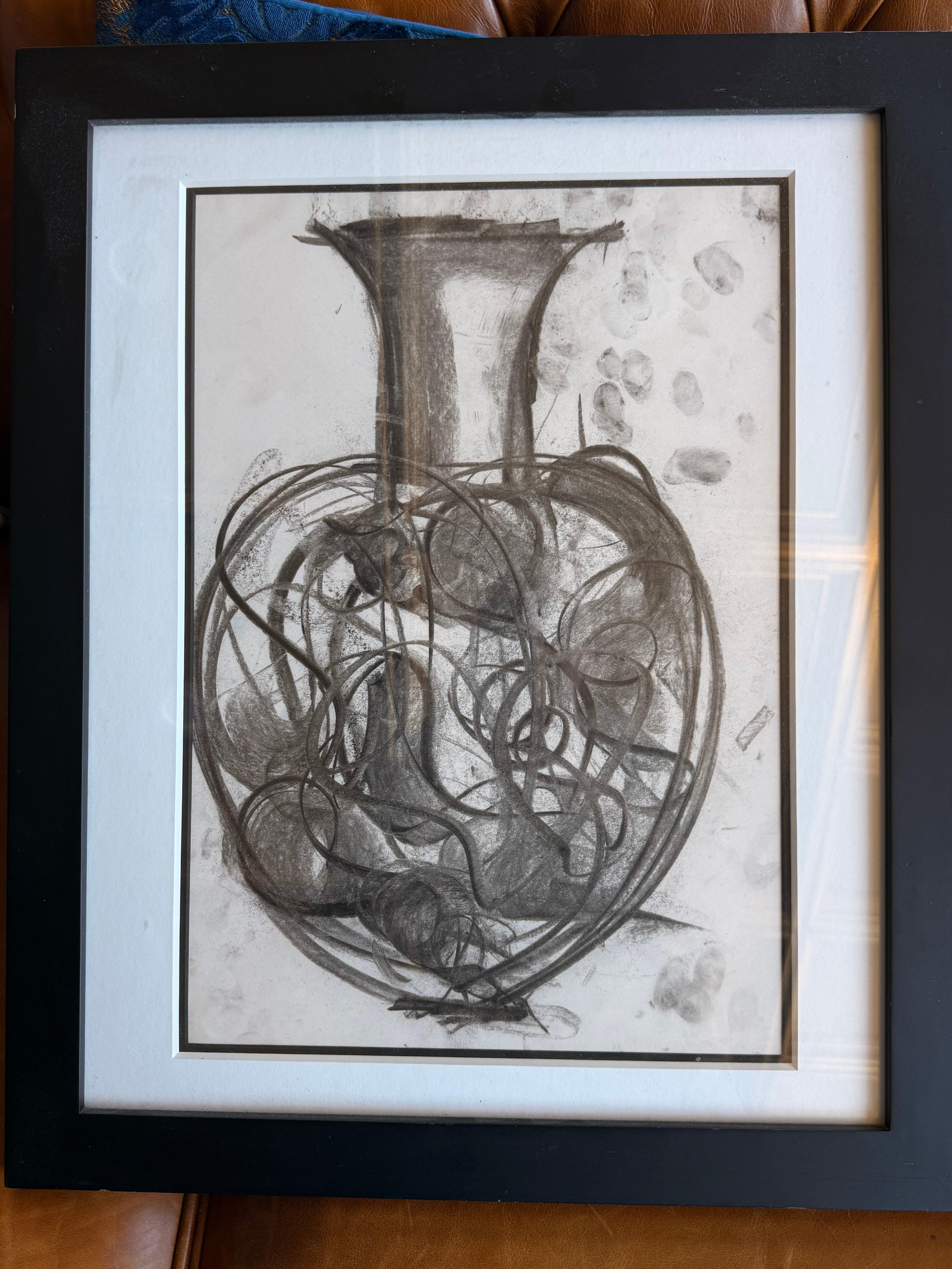 Dale Chihuly Original Charcoal Venetian Drawing for Lino Tagliapietra w/ COA
