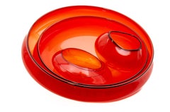 Dale Chihuly Four-Piece Castillian Red Basket Set Signed 2000 Handblown Glass