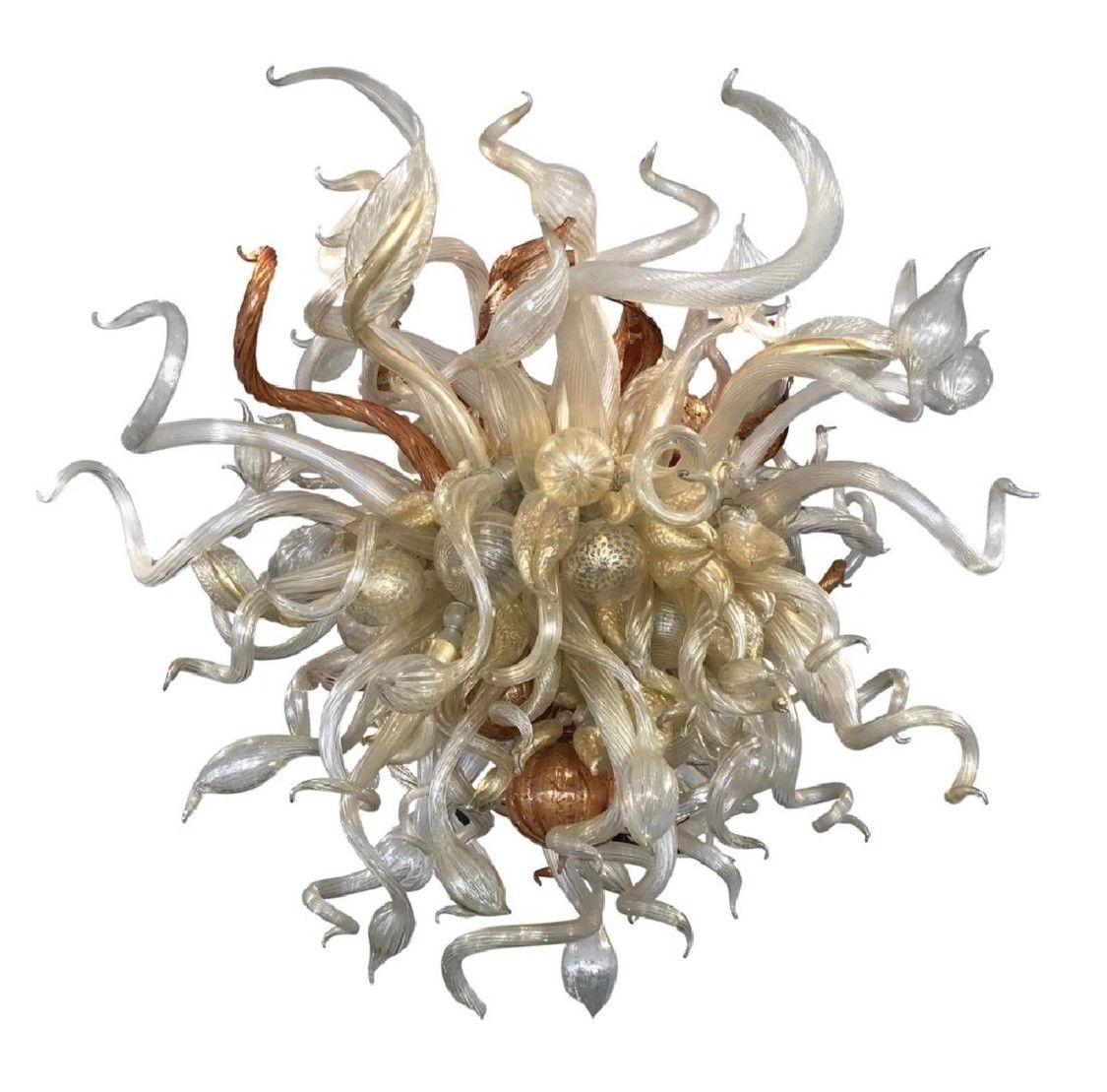 Dale Chihuly Abstract Sculpture - Chihuly Chandelier 5' x 4', 250 pieces includes professional install worldwide