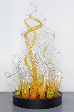 Clear Amber Tabletop Chandelier