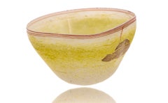 Dale Chihuly 1978 Signed Yellow Indian Blanket Basket Hand Blown Glass