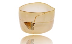 Dale Chihuly 1979 Signed Peach Tabac Basket Navajo Blanket Shard Blown Glass