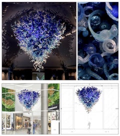Lámpara de araña de Dale Chihuly con 2k piezas, de 12'x12', incluye instalación en todo el mundo. Arte en vidrio
