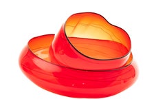 Dale Chihuly Bonfire Basket Set signiert Portland Press Edition mundgeblasenem Glas