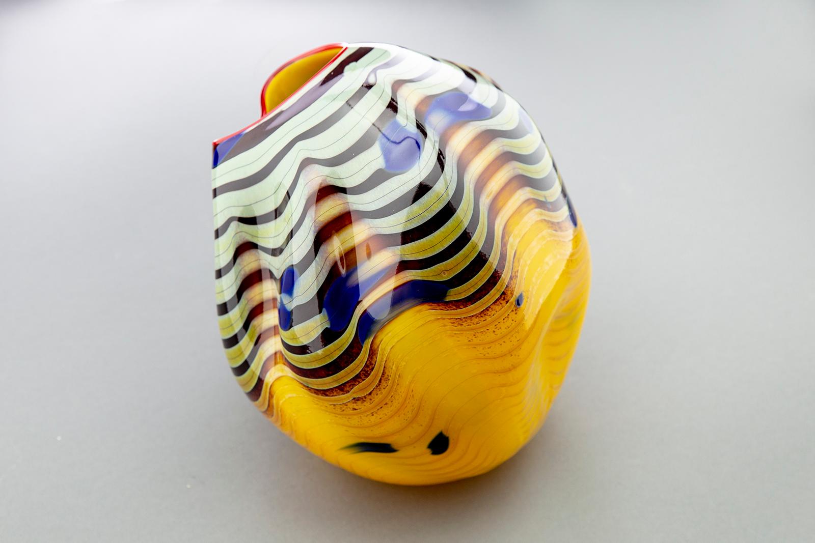 Dale Chihuly Cinnamon Macchia 2001 Hand Blown Glass Art Signed For Sale 1