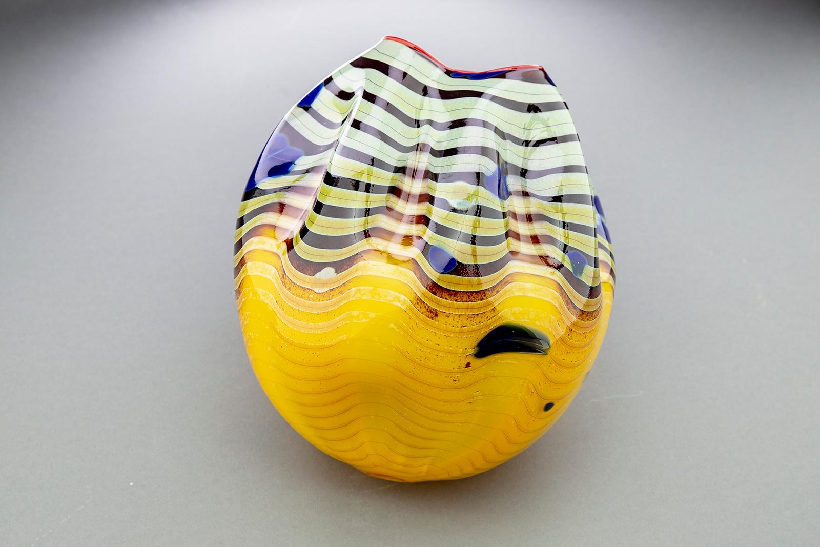 Dale Chihuly Cinnamon Macchia 2001 Hand Blown Glass Art Signed For Sale 3