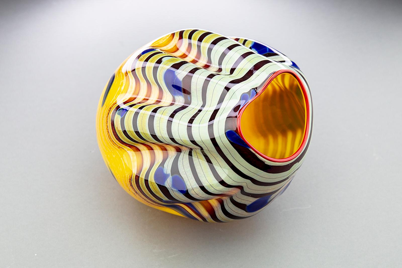 Dale Chihuly Cinnamon Macchia 2001 Hand Blown Glass Art Signed For Sale 5