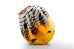 Retro Dale Chihuly Cinnamon Macchia 2001 Hand Blown Glass Art Signed