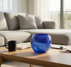 Dale Chihuly, „Cobalt Blue Basket“, 1994, Portland Press, signiert, mundgeblasenes Glas