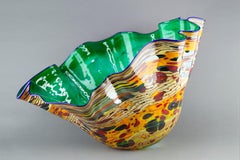 Dale Chihuly Emerald Macchia with Indigo Lip Original Handblown Glass Signed Art