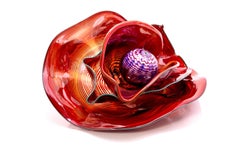 Dale Chihuly Four Piece Red Seaform Set Wrap Signed 1987 Blown Glass