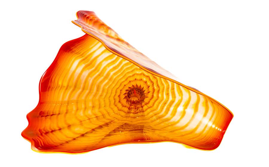 Dale Chihuly Large 25 inch Signed Orange Raw Sienna Persian Glass Sculpture