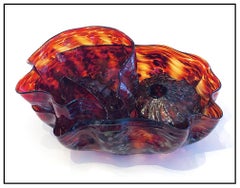 Dale Chihuly Original 4 Piece Hand Blown Glass Seaform Set Signed Macchia Art
