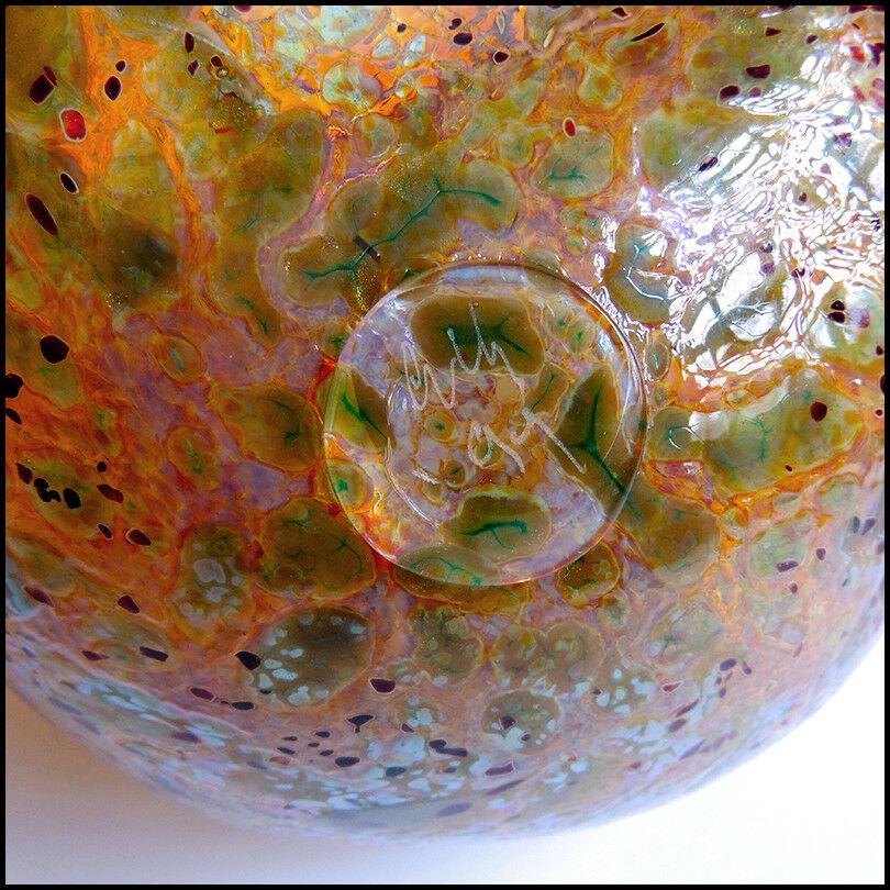Dale Chihuly ORIGINAL HAND BLOWN Tiger Basket Signed Glass Art Seaform Macchia For Sale 2