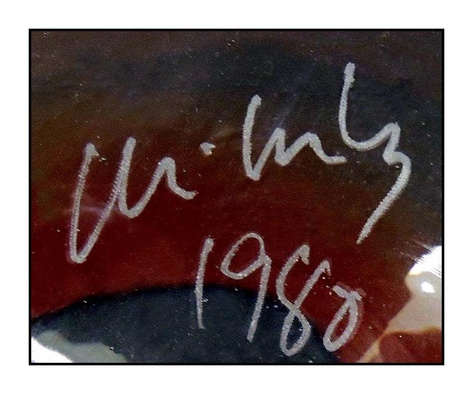 DALE CHIHULY Rare ORIGINAL HAND BLOWN GLASS Soft Cylinder Artwork Signed macchia (Zeitgenössisch), Sculpture, von Dale Chihuly