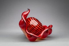 Dale Chihuly Rare Retired 95" Chinese Red Seaform Pair Glass Sculpture w/Cert