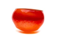 Dale Chihuly Signed 11 Inch 1978 Red-Orange Hand Blown Glass Basket