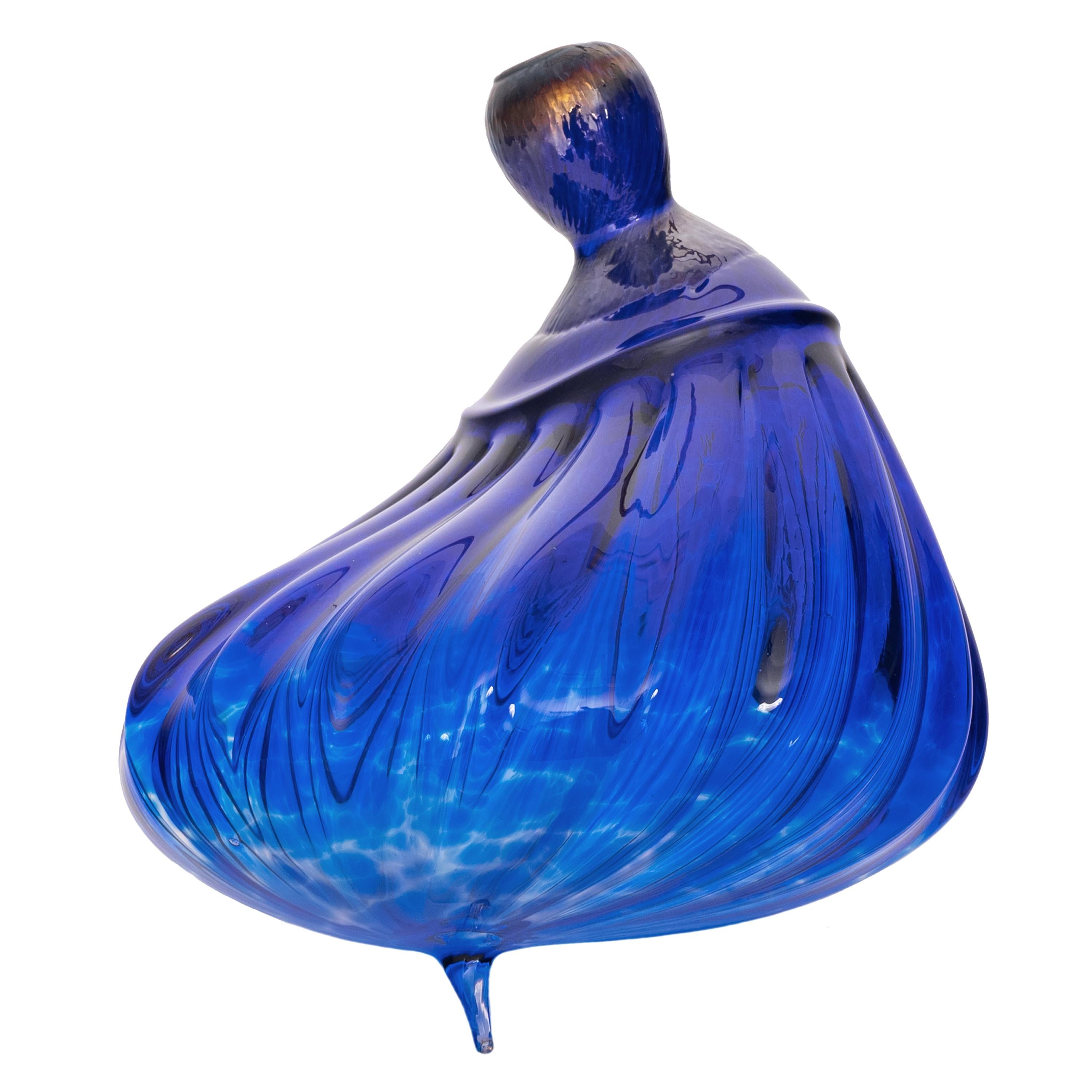 Dale Chihuly (American, b. 1941). Skagit Blue Pilchuck Aerial, 1996. A hand blown cobalt glass sculpture by the most famous glass artist on the planet. The sculpture is in great condition. 
Glass, Edition 