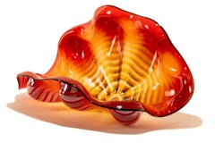 Dale Chihuly Unique Seaform with Black Lip Wrap 1994 Signed Glass Sculpture