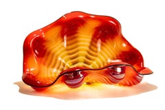Dale Chihuly Unique Seaform with Black Lip Wrap 1994 Signed Glass Sculpture