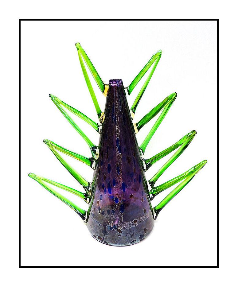 Dale Chihuly Abstract Sculpture - DALE CHIHULY Venetian Vase Sculpture Original Hand Blown Glass Signed Artwork