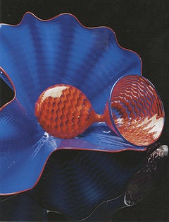 "Lapis Persian Pair, " Biomorphic Hand-blown Glass Sculpture by Dale Chihuly