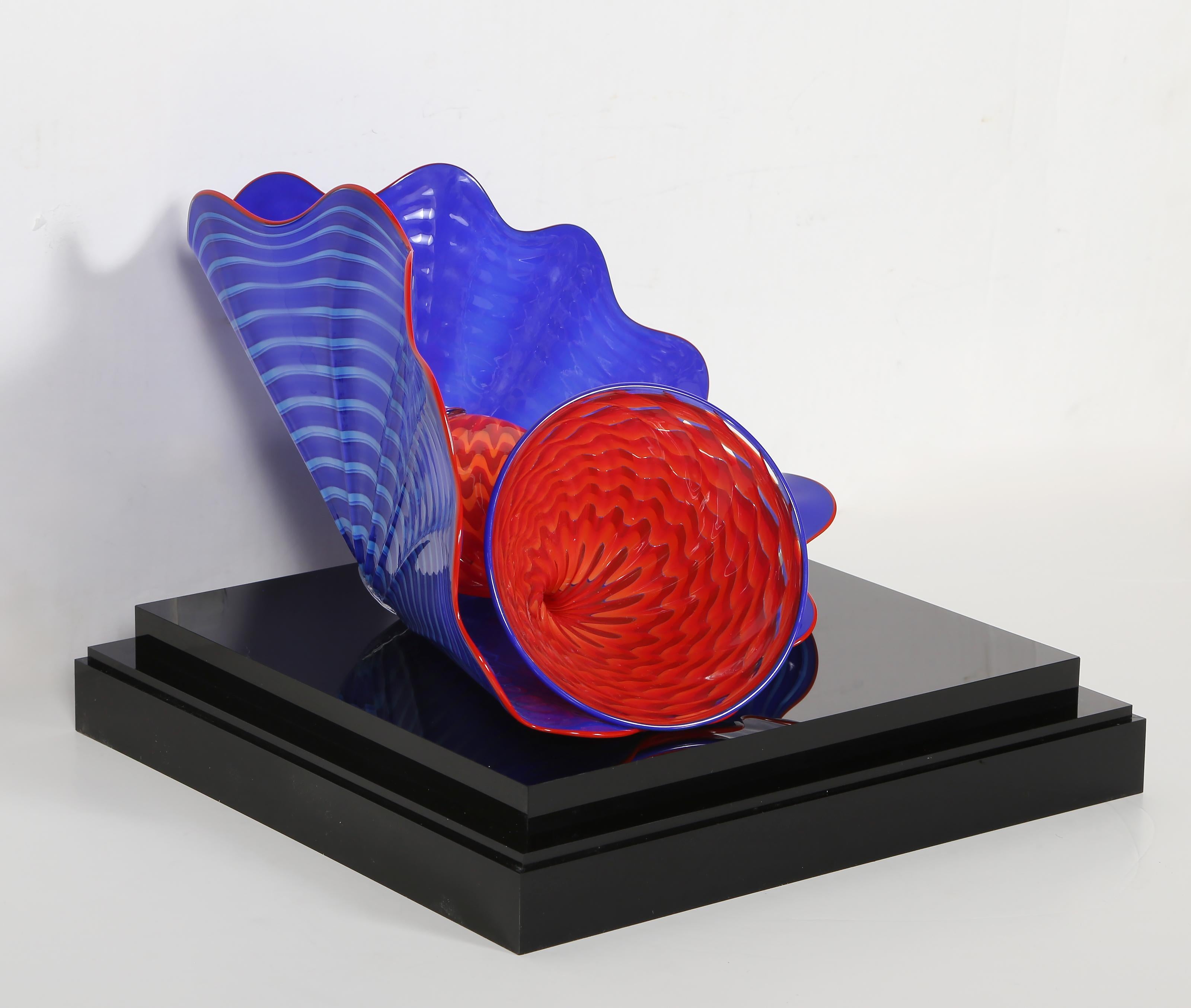 Pareja persa de lapis, escultura contemporánea de vidrio soplado a mano de Dale Chihuly en venta 6