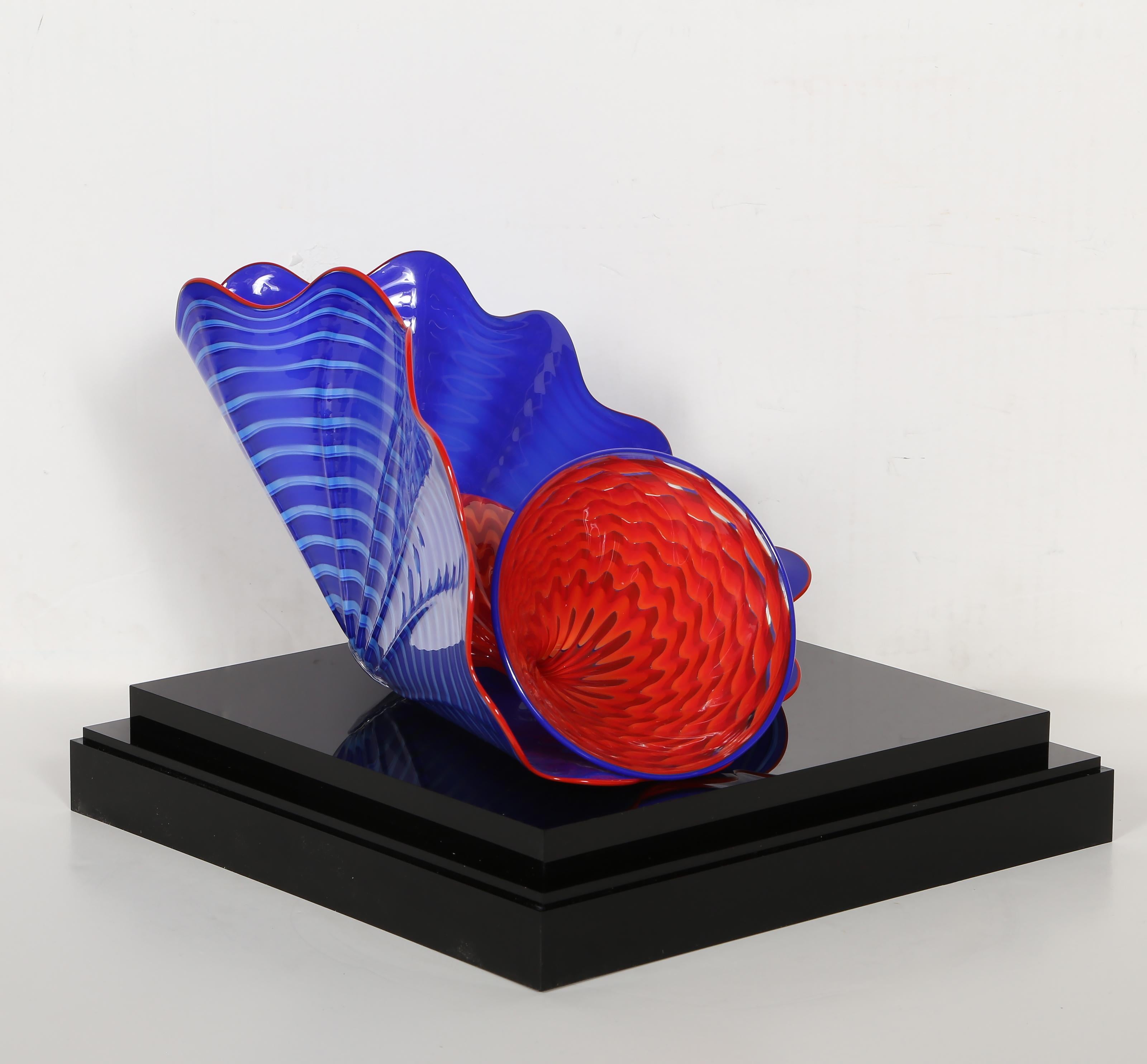 Pareja persa de lapis, escultura contemporánea de vidrio soplado a mano de Dale Chihuly en venta 8