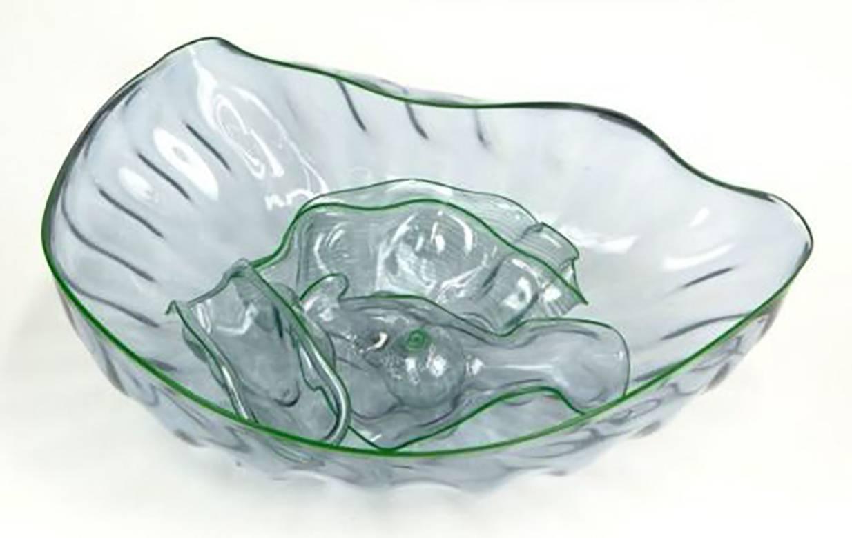 Dale Chihuly Abstract Sculpture - SEAFOAM - FIVE (5) PIECE SET