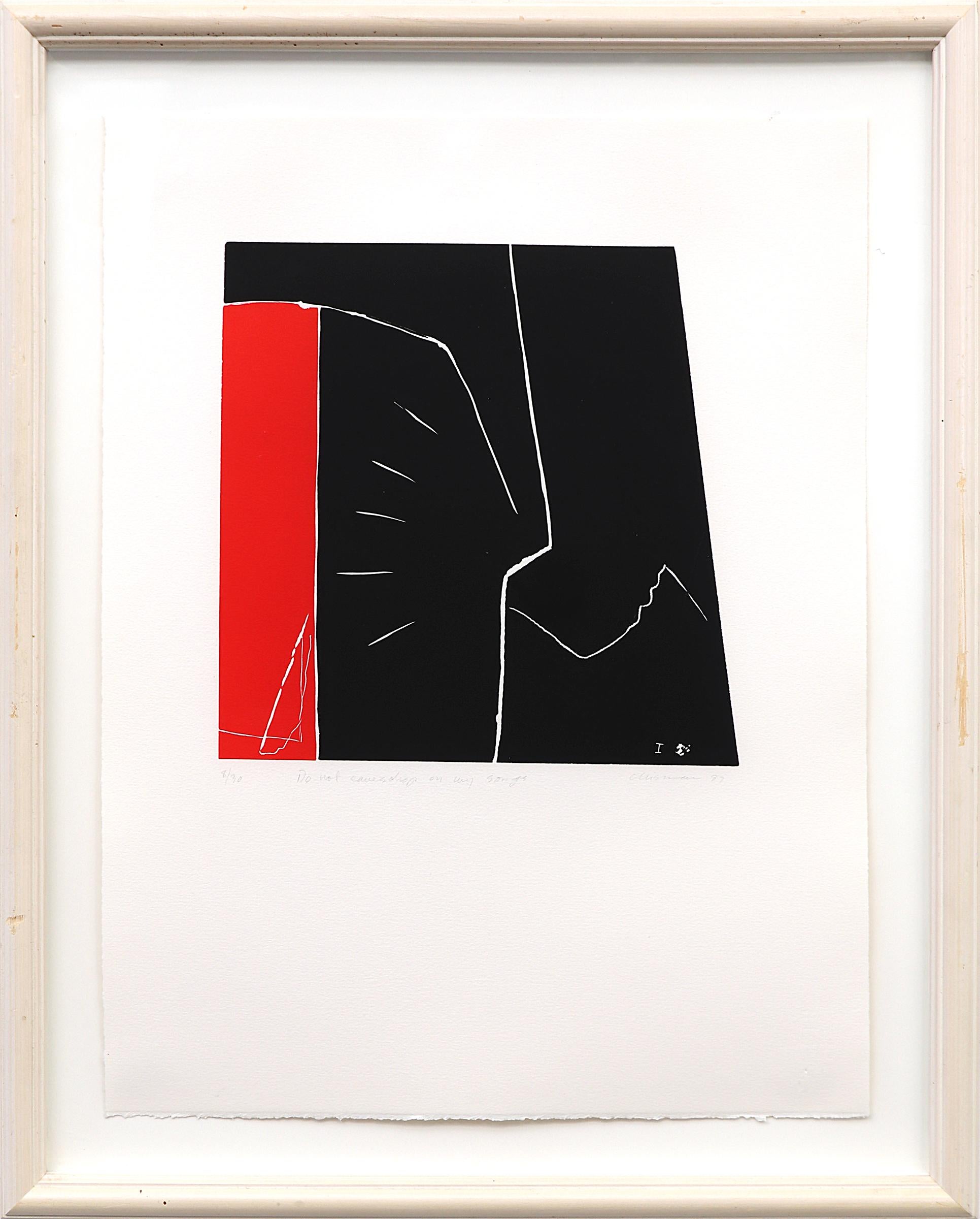 Group of Five 1980s Abstract Lithographs Individually Titled, Red & Black For Sale 7