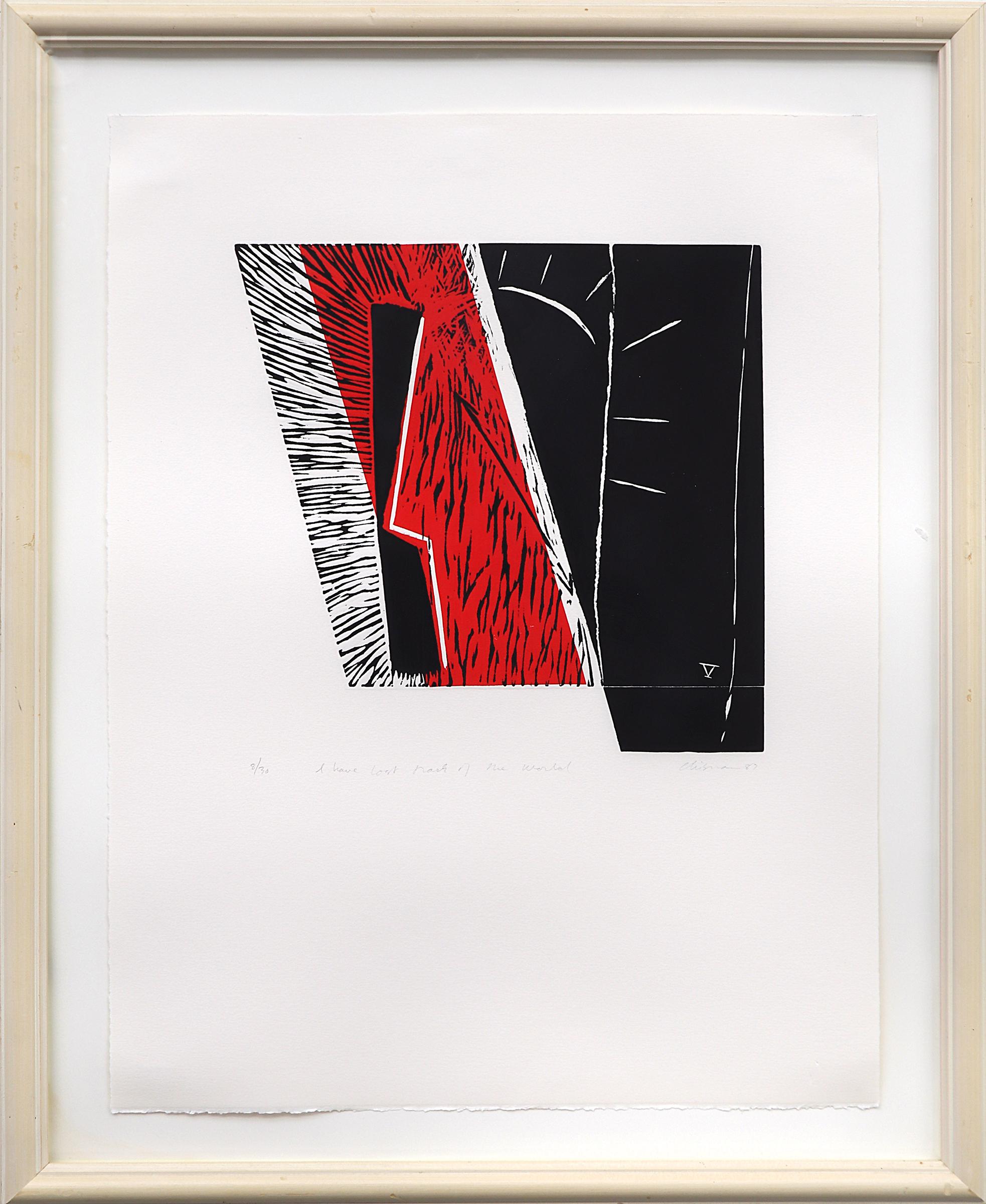 Group of Five 1980s Abstract Lithographs Individually Titled, Red & Black For Sale 9