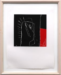 Gruppe von 5 abstrakten Lithographien aus den 1980er Jahren, rot-schwarze American Art Group Kunstdrucke